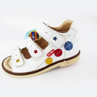 Сандалии летние детские белые натуральная кожа MyMini