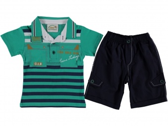 Шорты для мальчиков зеленые Babexi с футболкой