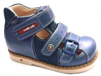 Туфли летние детские для мальчиков голубые натуральная кожа MyMini