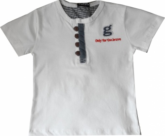 Футболка детская бежевая с пуговицами для мальчиков Babexi