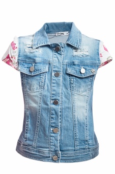 Жилет джинсовый голубой для девочек Miss Grant