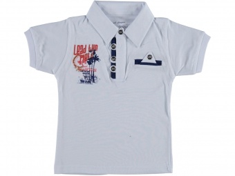 Футболка поло детская белая для мальчиков Babexi