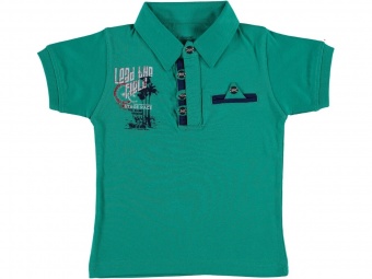 Футболка поло детская зеленая для мальчиков Babexi